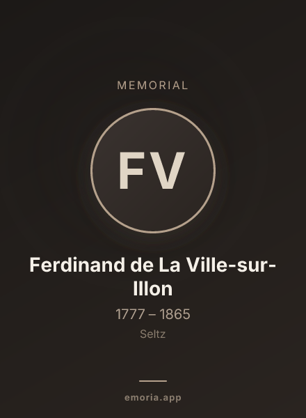 Memorial portrait of Ferdinand de La Ville-sur-Illon