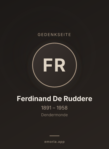 Gedenkportrait von Ferdinand De Ruddere