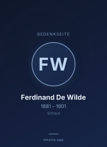 Gedenkportrait von Ferdinand De Wilde