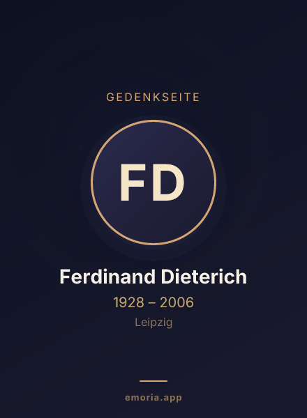 Gedenkportrait von Ferdinand Dieterich