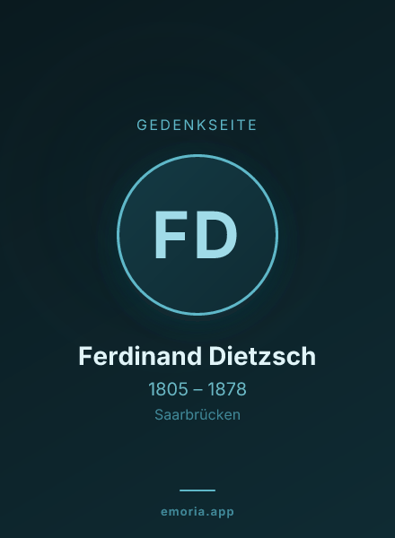Gedenkportrait von Ferdinand Dietzsch