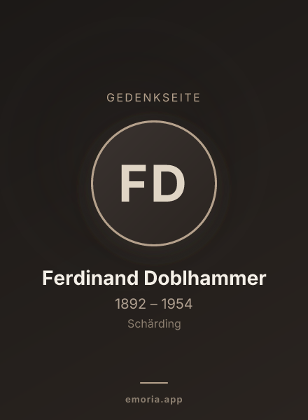 Gedenkportrait von Ferdinand Doblhammer