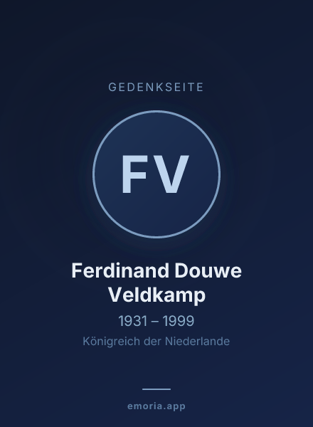 Gedenkportrait von Ferdinand Douwe Veldkamp