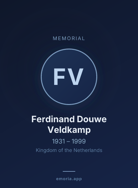 Memorial portrait of Ferdinand Douwe Veldkamp