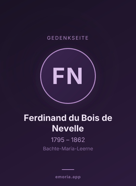 Gedenkportrait von Ferdinand du Bois de Nevelle