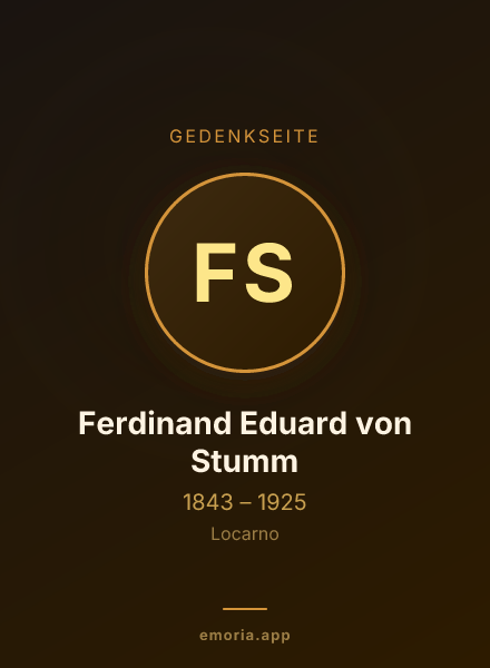 Gedenkportrait von Ferdinand Eduard von Stumm