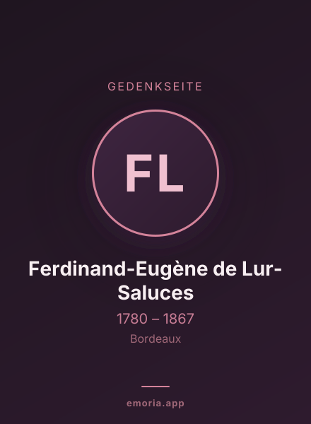 Gedenkportrait von Ferdinand-Eugène de Lur-Saluces
