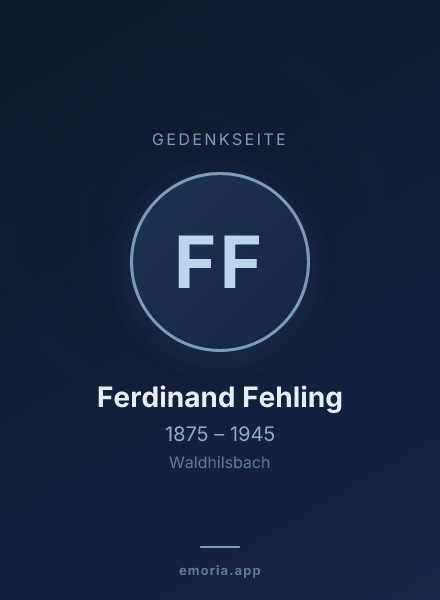 Gedenkportrait von Ferdinand Fehling