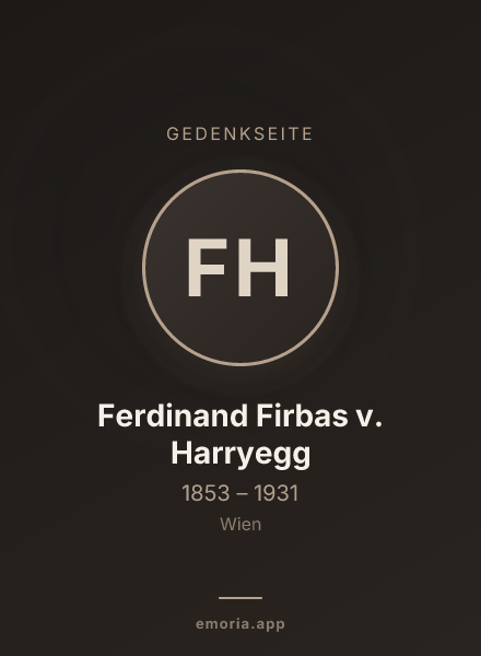 Gedenkportrait von Ferdinand Firbas v. Harryegg