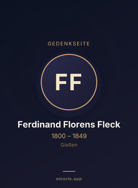 Gedenkportrait von Ferdinand Florens Fleck