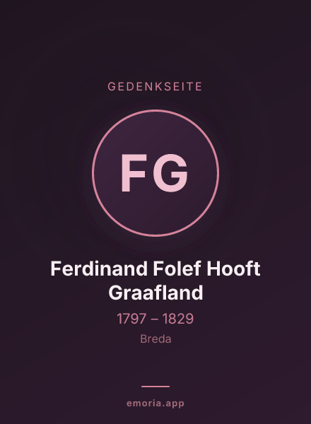 Gedenkportrait von Ferdinand Folef Hooft Graafland