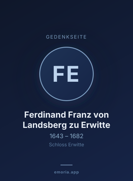 Gedenkportrait von Ferdinand Franz von Landsberg zu Erwitte