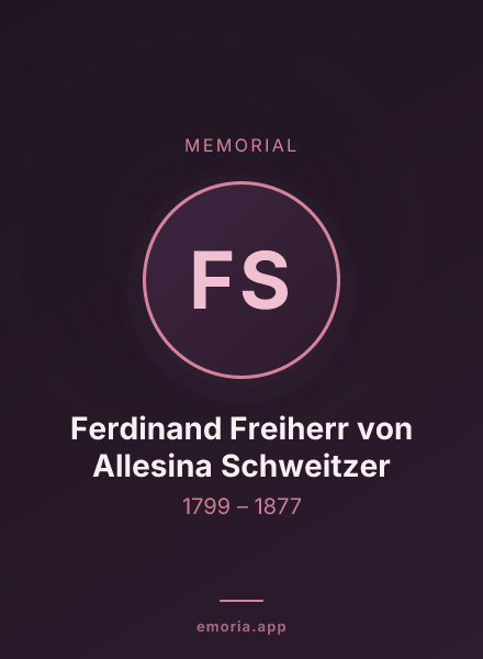 Memorial portrait of Ferdinand Freiherr von Allesina Schweitzer