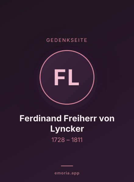 Gedenkportrait von Ferdinand Freiherr von Lyncker
