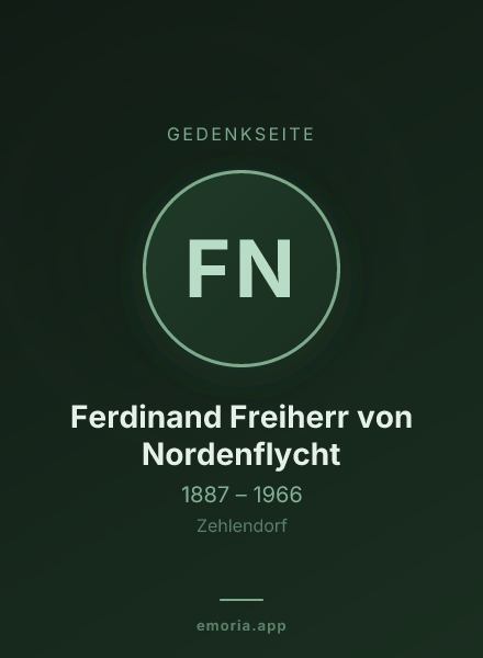 Gedenkportrait von Ferdinand Freiherr von Nordenflycht