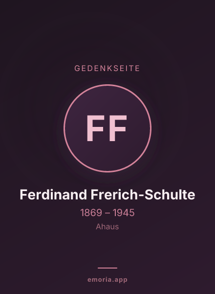 Gedenkportrait von Ferdinand Frerich-Schulte