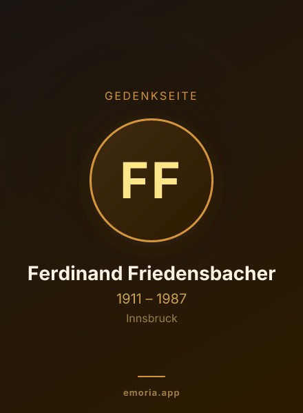 Gedenkportrait von Ferdinand Friedensbacher