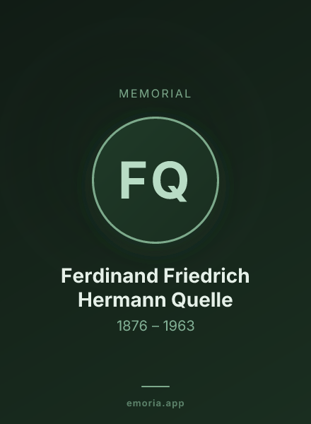 Memorial portrait of Ferdinand Friedrich Hermann Quelle