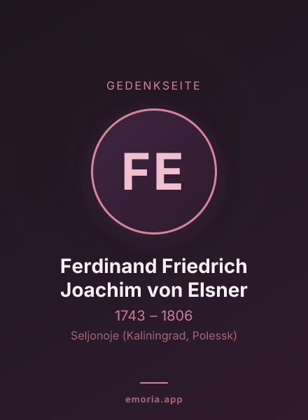 Gedenkportrait von Ferdinand Friedrich Joachim von Elsner