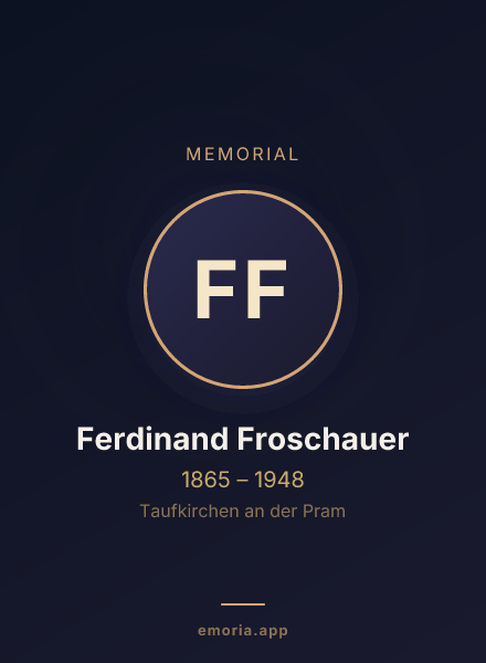 Memorial portrait of Ferdinand Froschauer