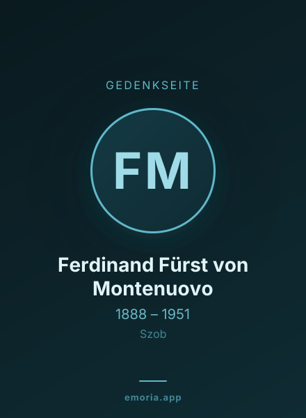 Gedenkportrait von Ferdinand Fürst von Montenuovo