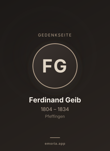 Gedenkportrait von Ferdinand Geib