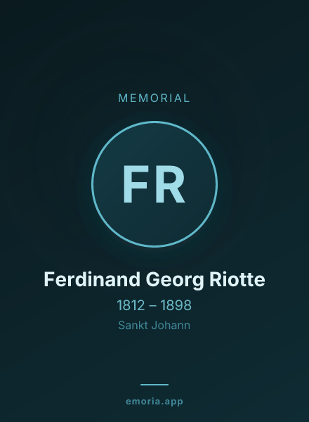 Memorial portrait of Ferdinand Georg Riotte