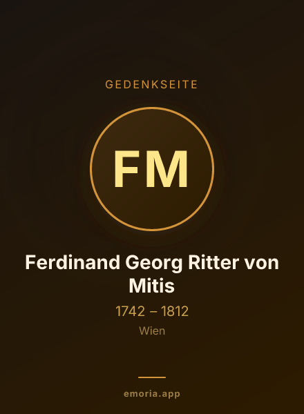 Gedenkportrait von Ferdinand Georg Ritter von Mitis