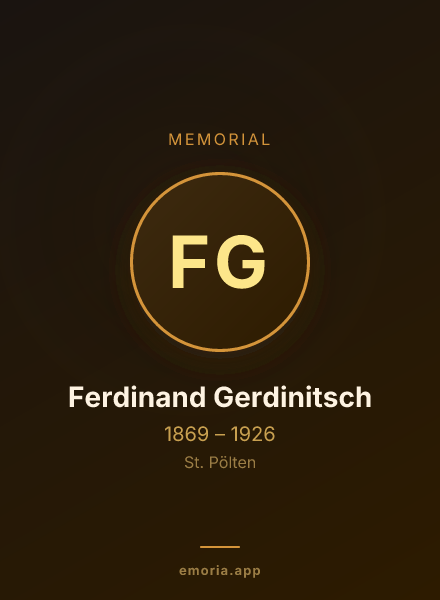 Memorial portrait of Ferdinand Gerdinitsch