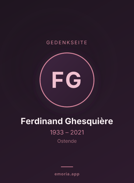 Gedenkportrait von Ferdinand Ghesquière