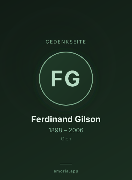 Gedenkportrait von Ferdinand Gilson