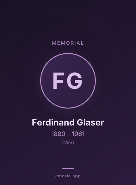 Memorial portrait of Ferdinand Glaser