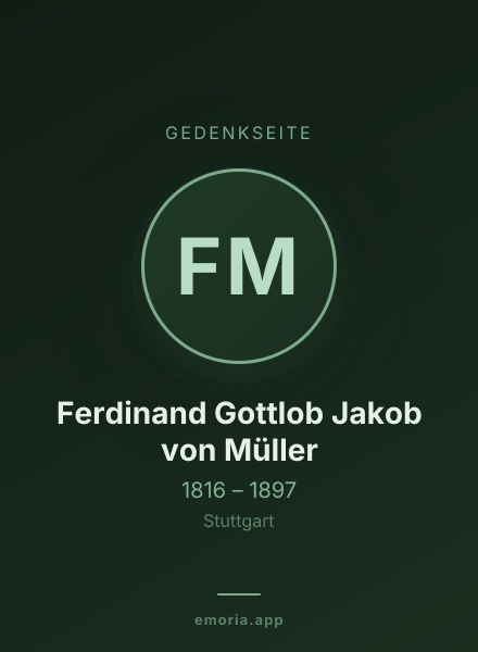 Gedenkportrait von Ferdinand Gottlob Jakob von Müller