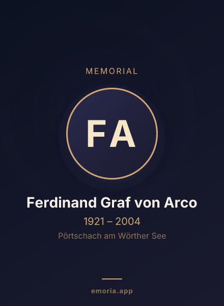 Memorial portrait of Ferdinand Graf von Arco