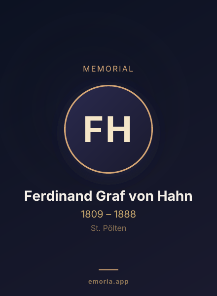 Memorial portrait of Ferdinand Graf von Hahn