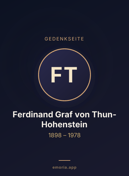 Gedenkportrait von Ferdinand Graf von Thun-Hohenstein