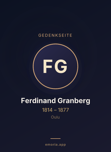 Gedenkportrait von Ferdinand Granberg