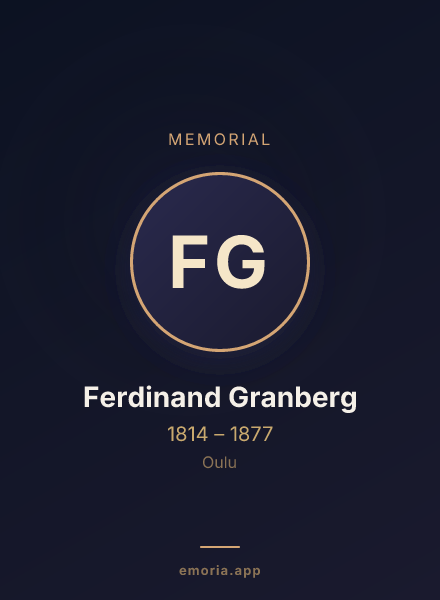 Memorial portrait of Ferdinand Granberg