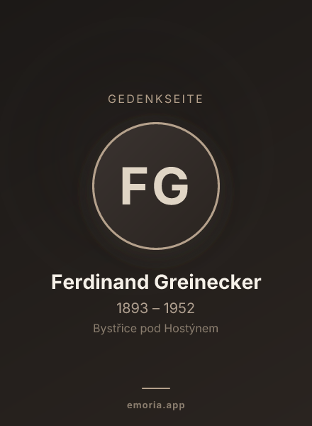 Gedenkportrait von Ferdinand Greinecker