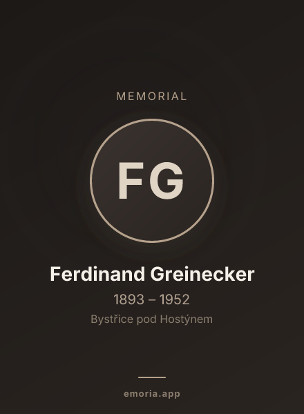 Memorial portrait of Ferdinand Greinecker