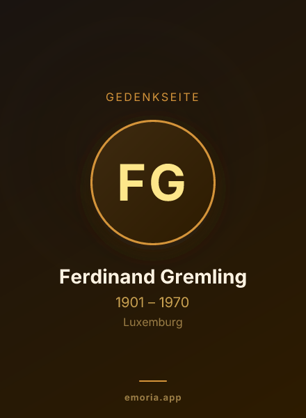 Gedenkportrait von Ferdinand Gremling