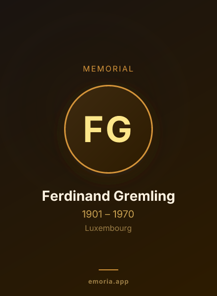 Memorial portrait of Ferdinand Gremling