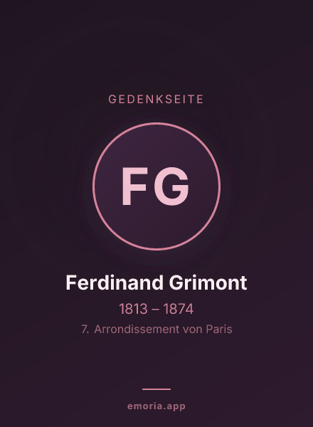 Gedenkportrait von Ferdinand Grimont