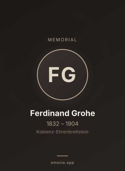Memorial portrait of Ferdinand Grohe