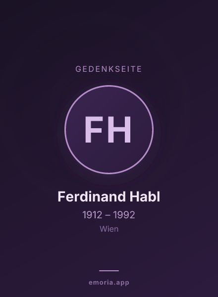 Gedenkportrait von Ferdinand Habl