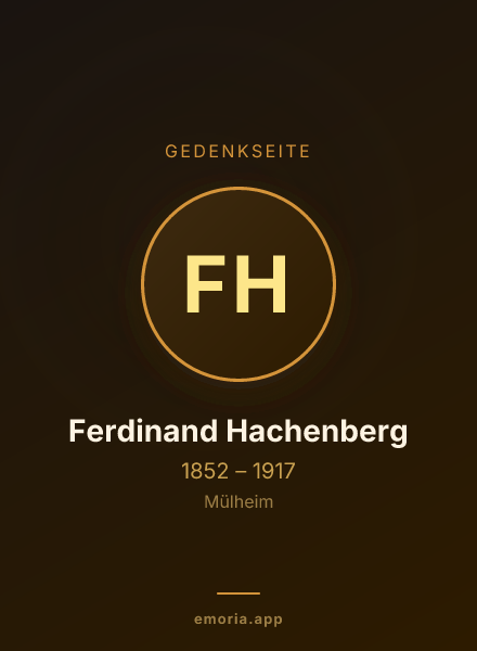Gedenkportrait von Ferdinand Hachenberg