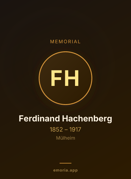 Memorial portrait of Ferdinand Hachenberg