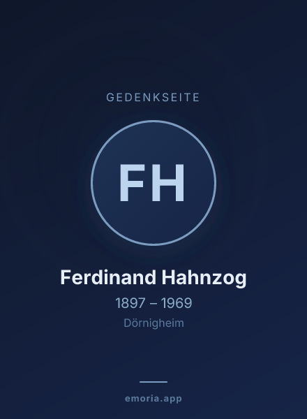 Gedenkportrait von Ferdinand Hahnzog