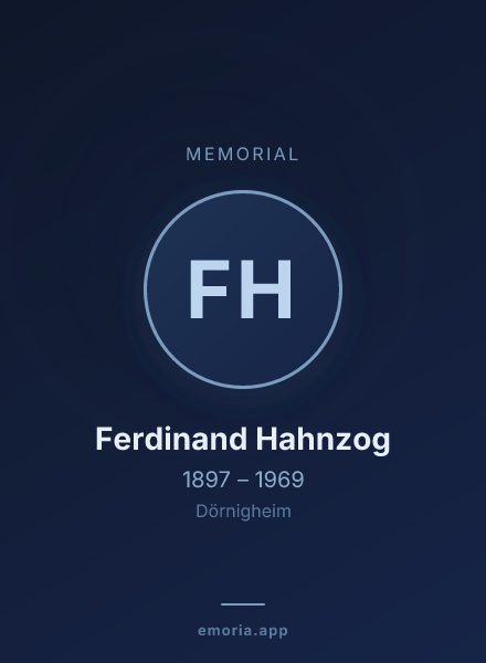 Memorial portrait of Ferdinand Hahnzog