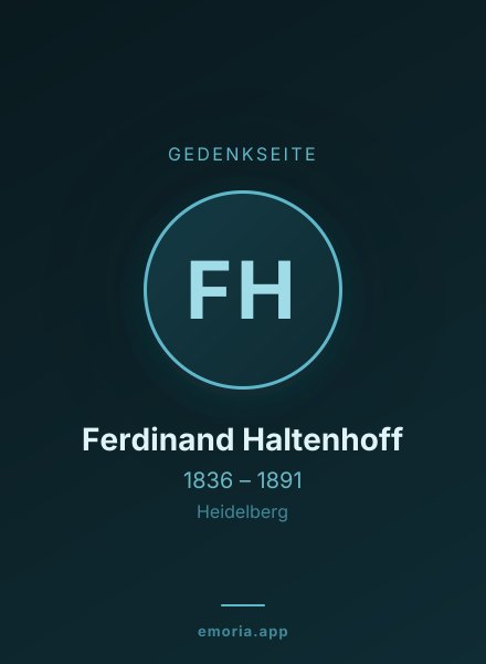Gedenkportrait von Ferdinand Haltenhoff